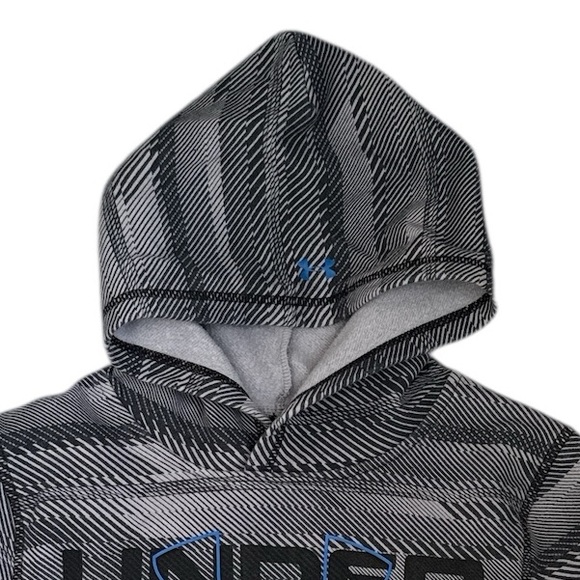 Under Armour Boys Hoodie Gray Black Logo Size 7 - Picture 8 of 12